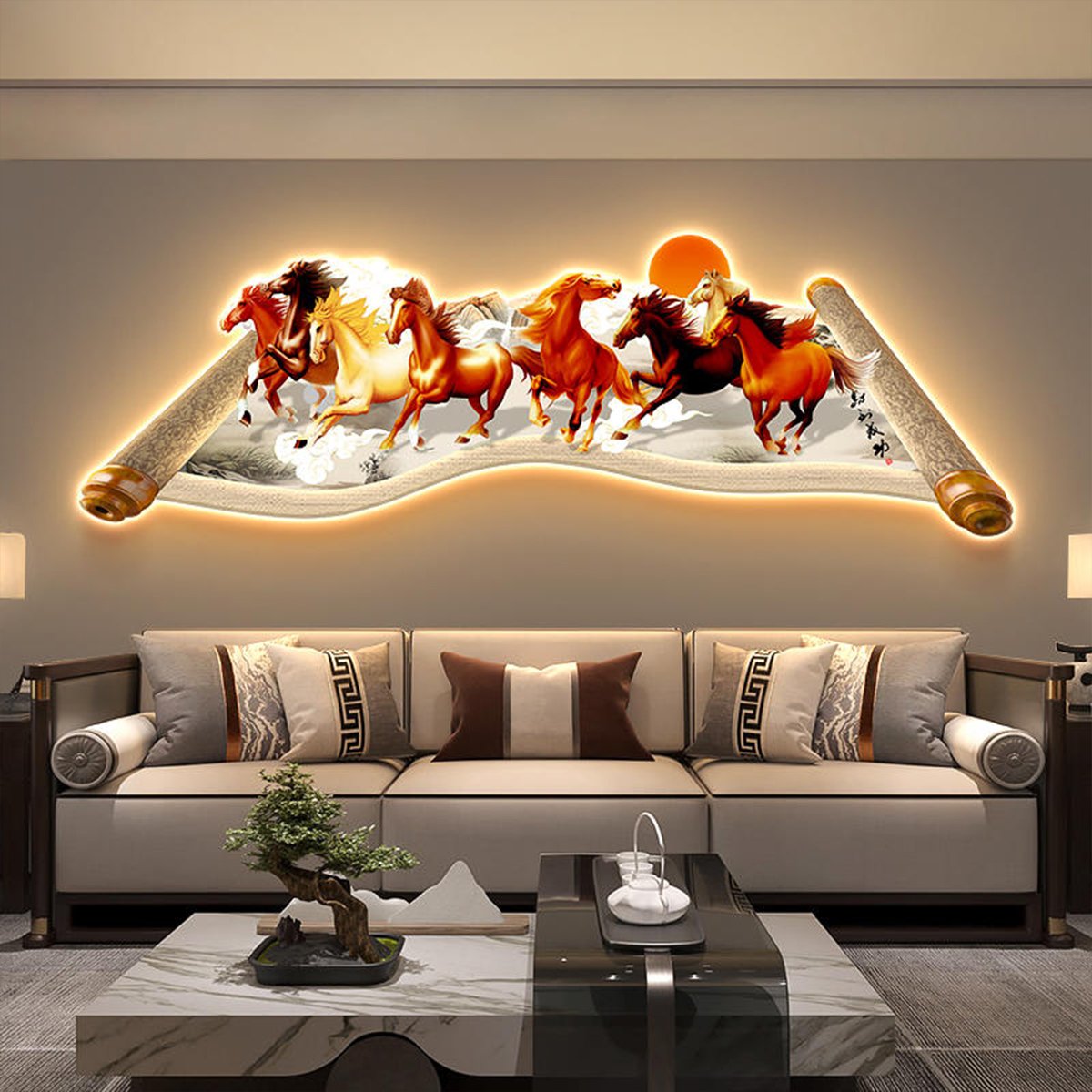 tranh tráng gương đính đá LED 3D Vũng Tàu