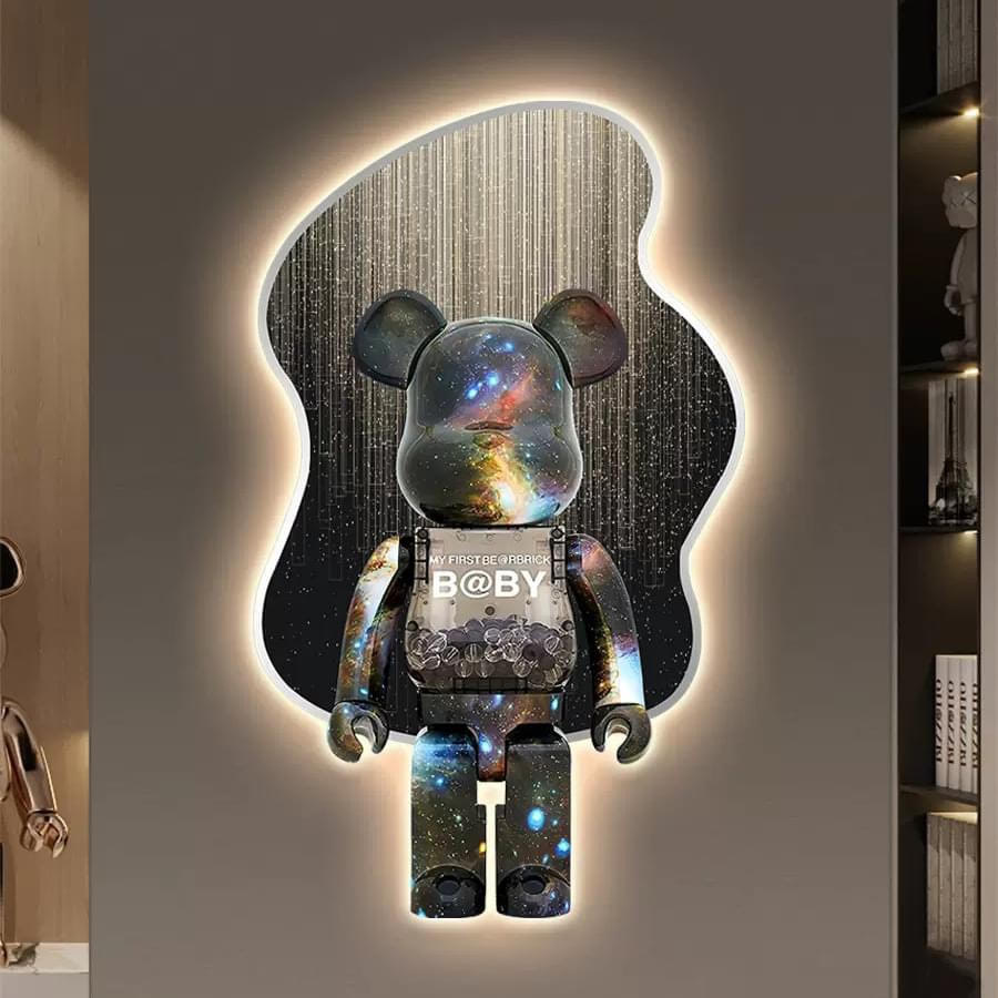 Tranh tráng gương 3D Led Gấu Kwas bearick 