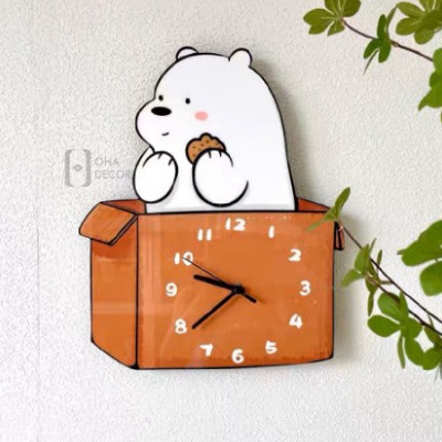 tranh tráng gương đồng hồ hoạt hình