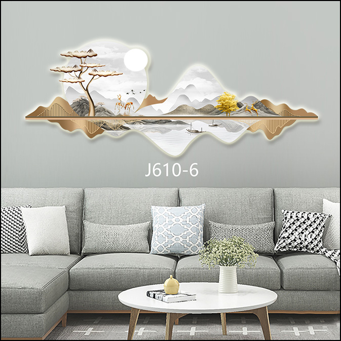 tranh led 3d đính đá phong cảnh