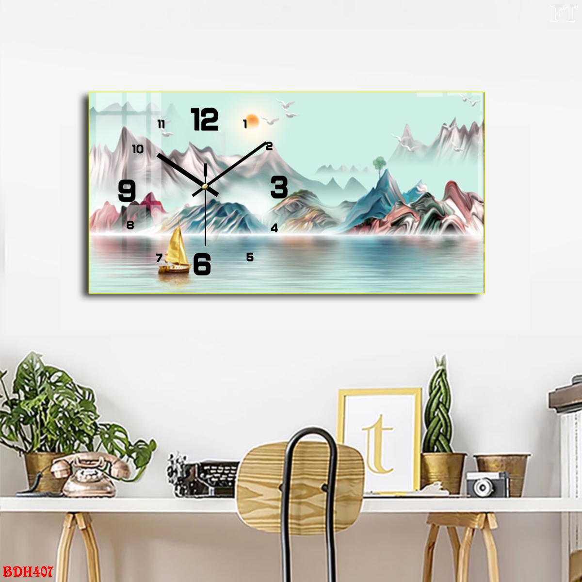 BDH407 - Đồng Hồ Tranh Tráng Gương Quảng Ngãi