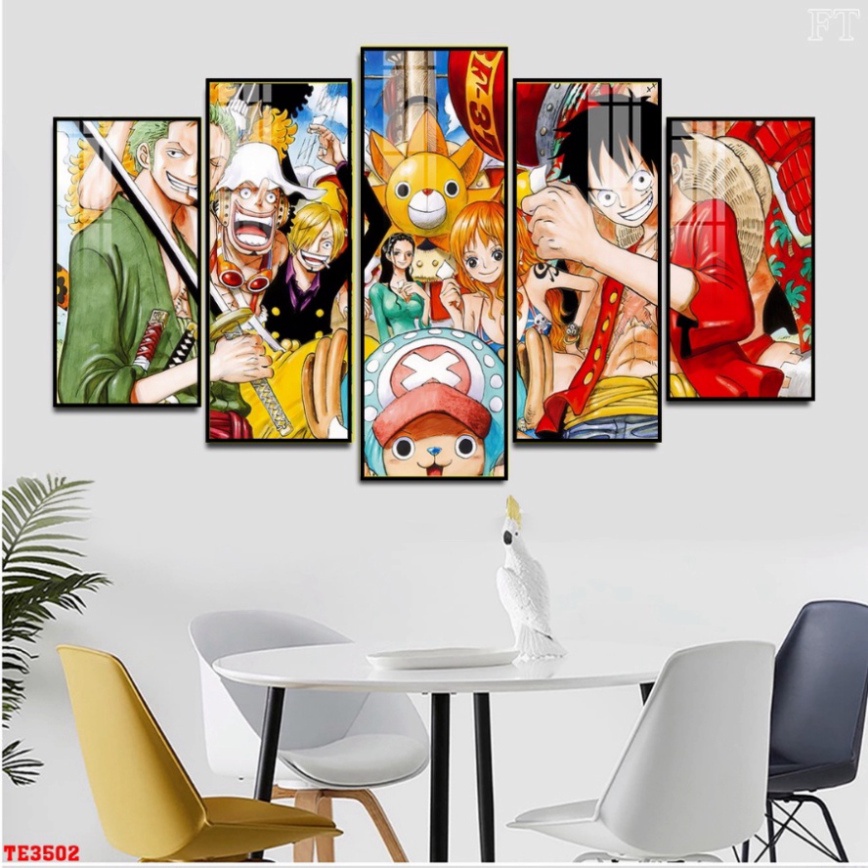 tranh tráng gương One Piece bộ 5 tranh