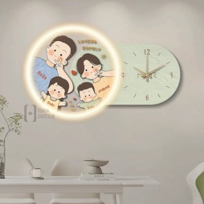 tranh đồng hồ và chân dung gia đình