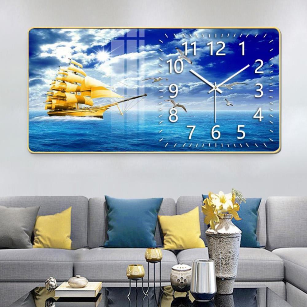 Tranh Tráng Gương Thuận Buồm Xuôi Gió Đồng Hồ