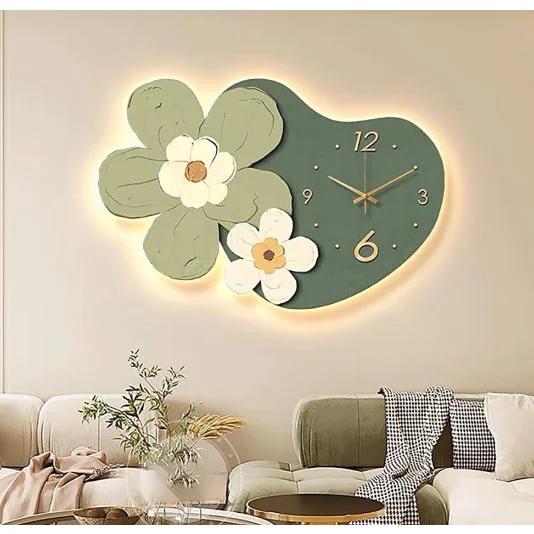 SKU-0404-6-2.jpg SKU 0404 6 2 - Tranh 3D Led Cắt Hình Đồng Hồ Họa Tiết Bông Hoa