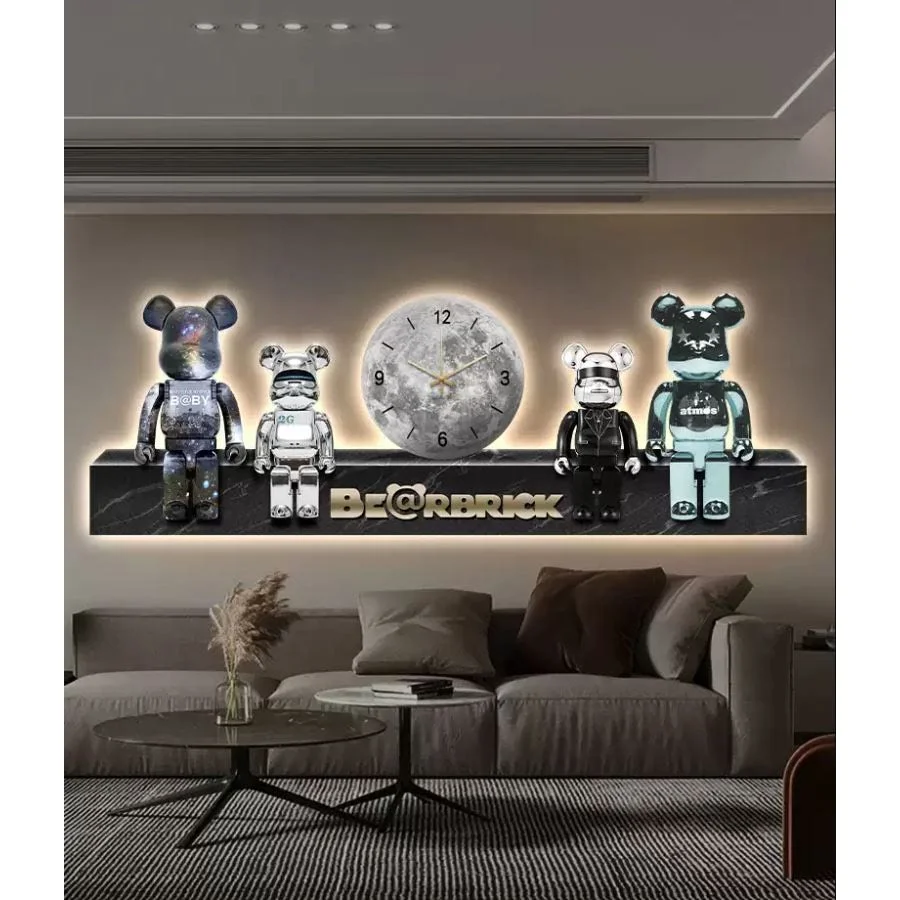 Tranh led 3d dong ho gau kaws bearbrick toy Ohadecor 9 - Tranh Led 3D Đồng Hồ Gấu Kwas BearBrick Toy