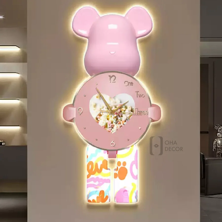 Tranh trang guong 3d led gau bearbrick ohadecor 1 4 - Tranh Tráng Gương 3D Led Gấu BearBrick