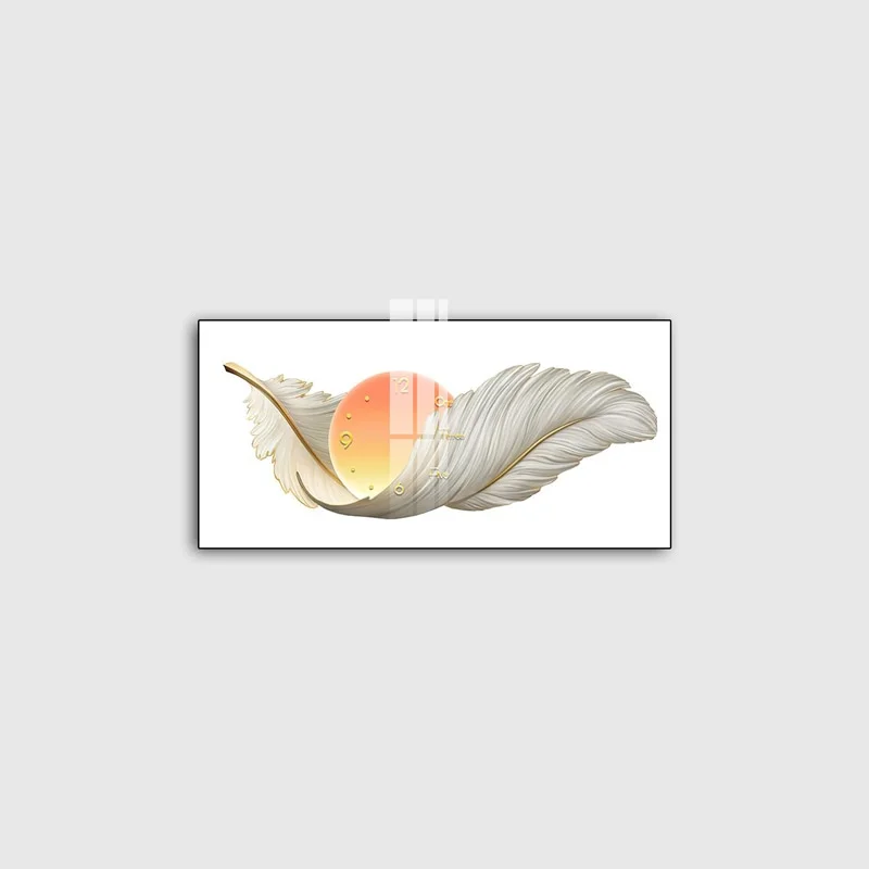 tranh 3d led long vu dong ho ohadecor 3 4 - Tranh 3d Led Lông Vũ Đồng Hồ