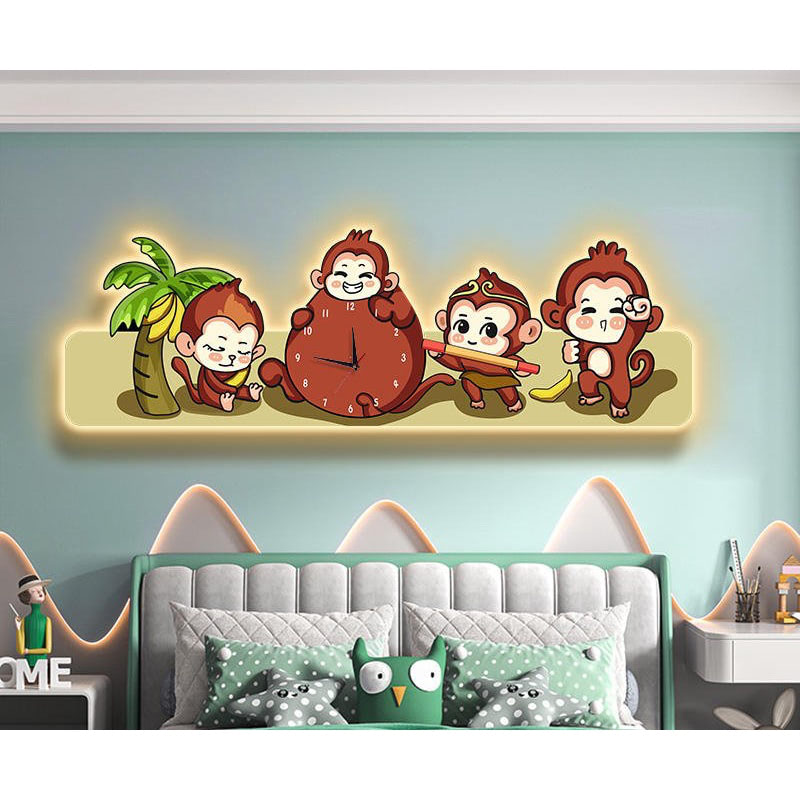 tranh led 3d dong ho dong vat hoat hinh ohadecor 5 1 2 - Tranh Tráng Gương 3D Led Trang Trí Nội Thất Hiện Đại – OhaDecor