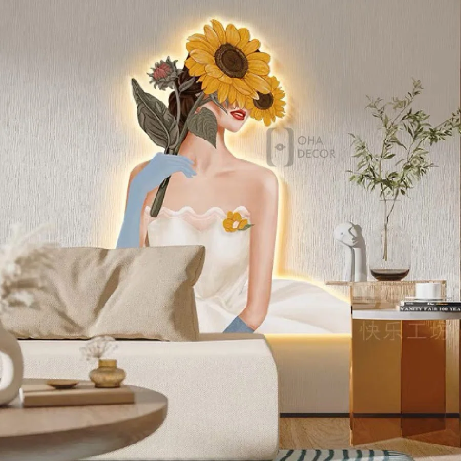 tranh trang guong 3d led co gai ohadecor 3 4 - Tranh Tráng Gương 3D Led Cô Gái