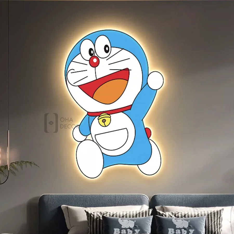 tranh trang guong 3d led doremon ohadecor 1 1 - Tranh Tráng Gương 3D Led Doremon