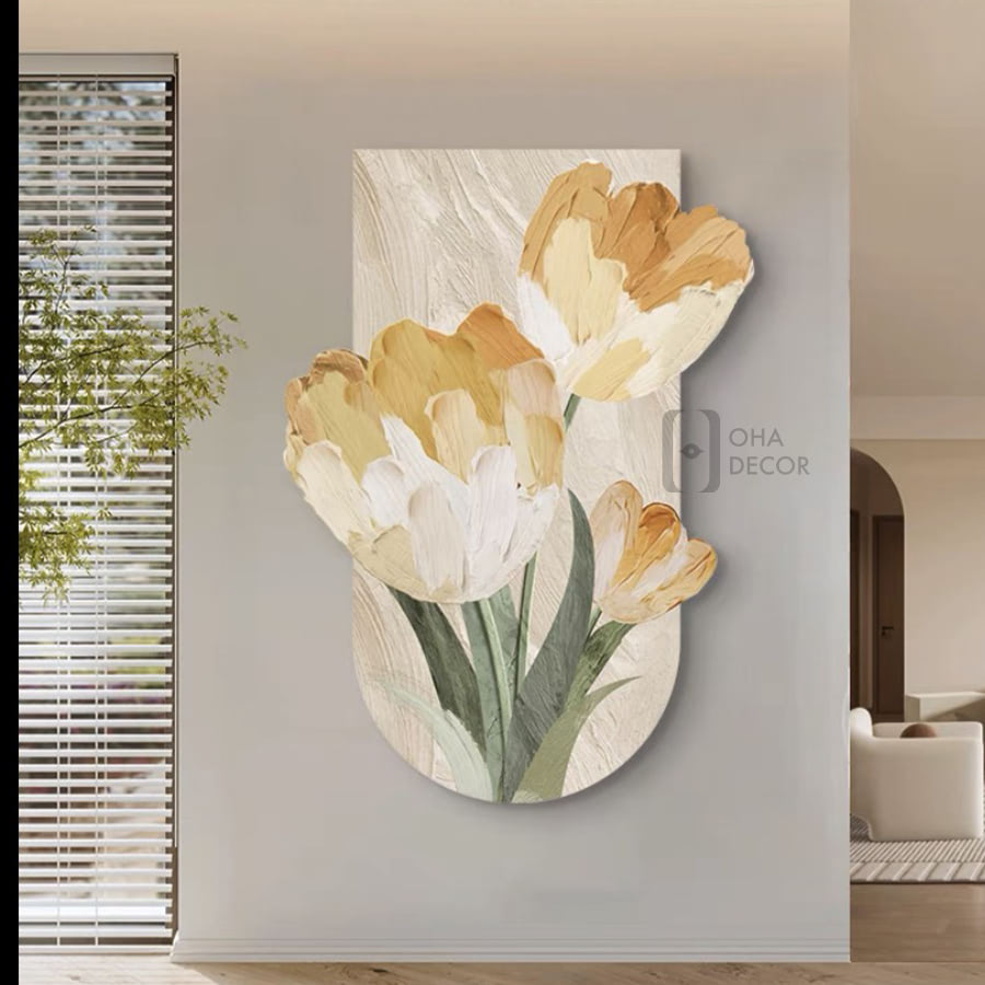 tranh trang guong 3d led hoa tulip ohadecor 6 - Tranh Tráng Gương 3D LED Hoa Tulip