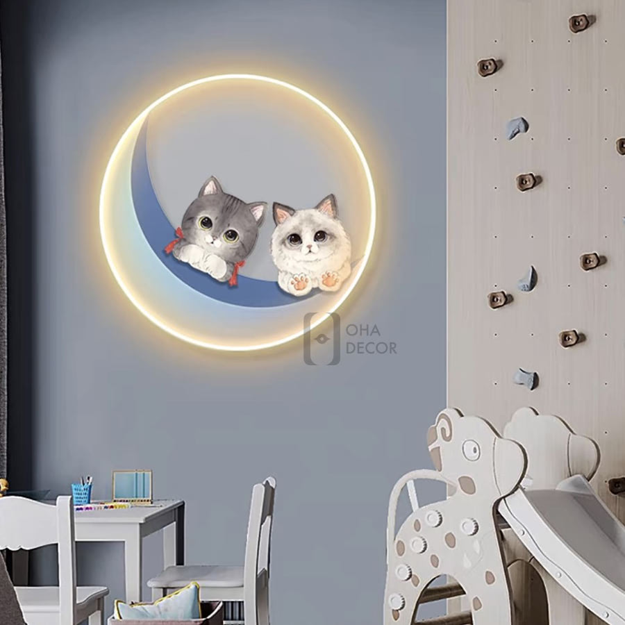 tranh trang guong 3d led nhung chu meo ohadecor 3 1 - Tranh Tráng Gương 3D LED Những Chú Mèo