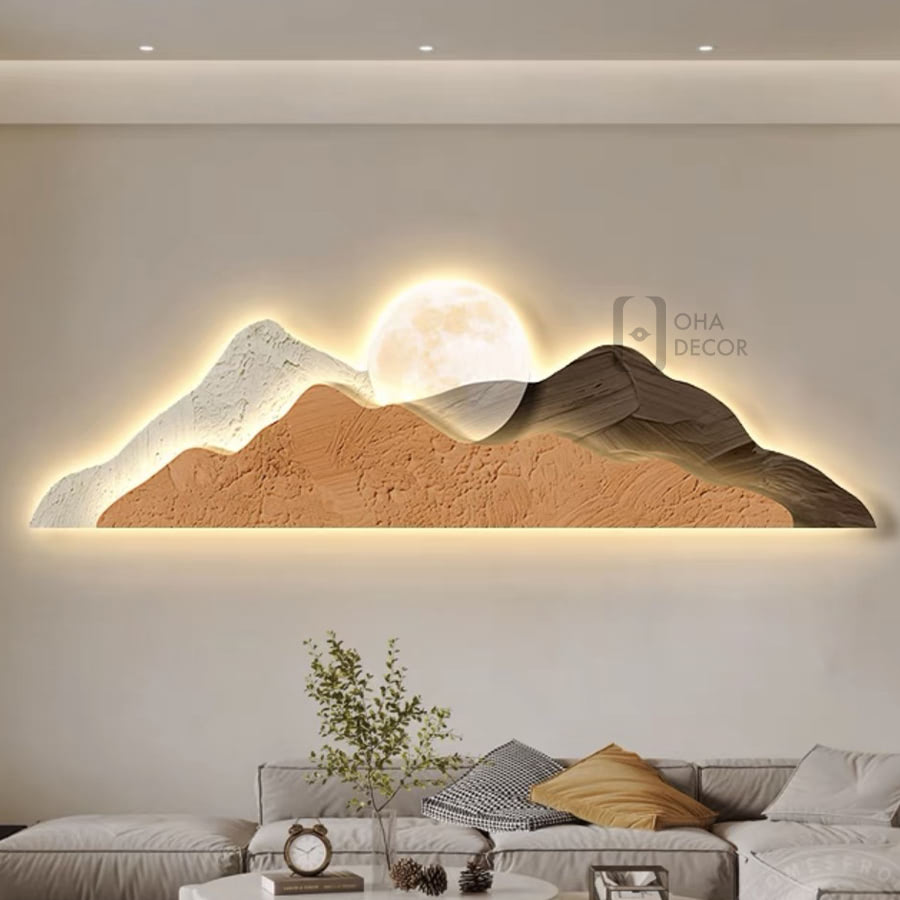 tranh trang guong 3d led nui doi phong canh ohadecor 1 - Tranh Tráng Gương 3D Led Núi Đồi Phong Cảnh