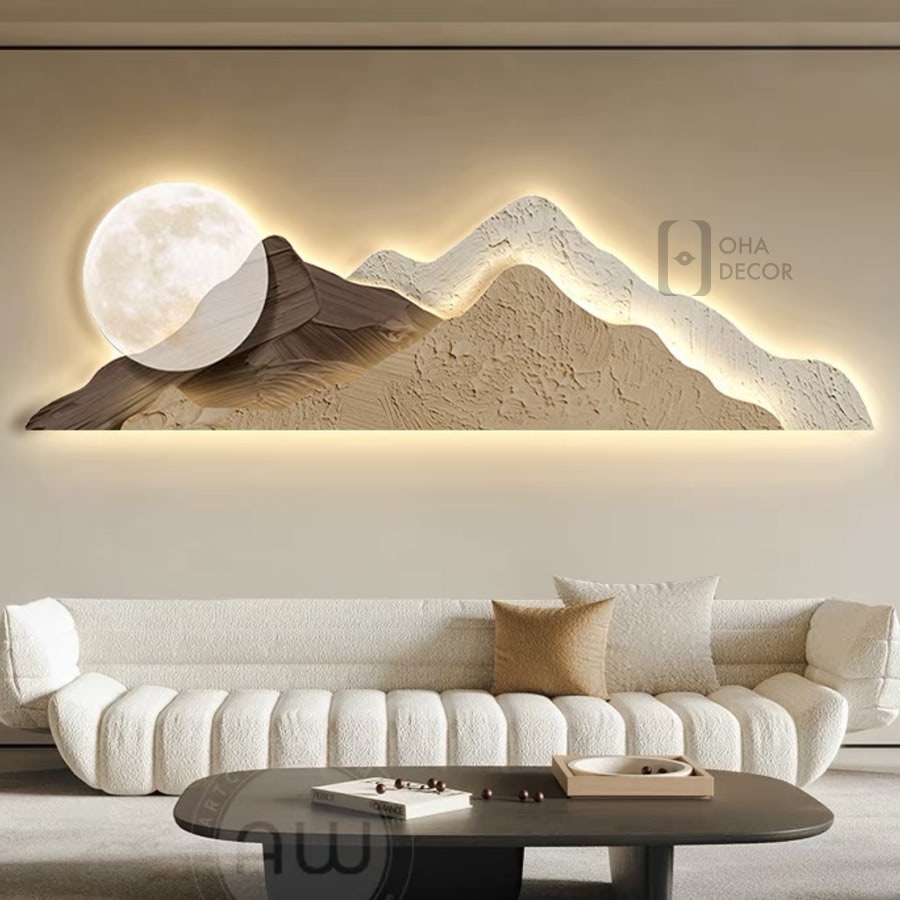 tranh trang guong 3d led nui doi phong canh ohadecor 4 1 - Tranh Tráng Gương 3D Led Núi Đồi Phong Cảnh