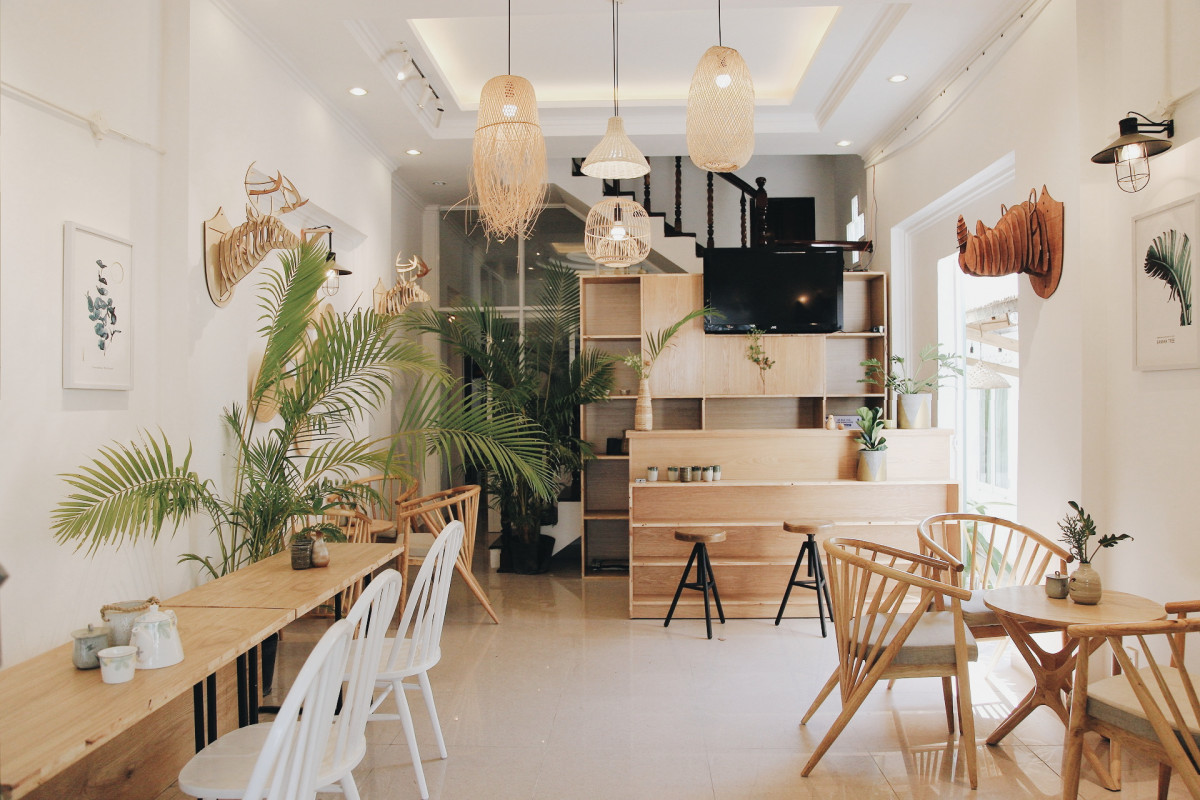 Tiệm Trà Sữa Bình Dân 50m2 Chỉ 100 Triệu Ở Bến Tre nội thất gỗ