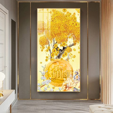 Tranh tráng gương đồng tiền vàng