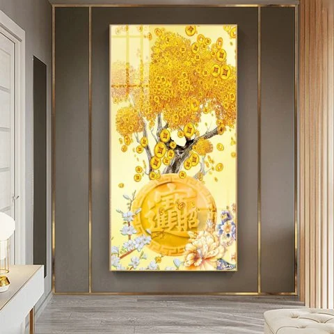 Tranh tráng gương đồng tiền vàng