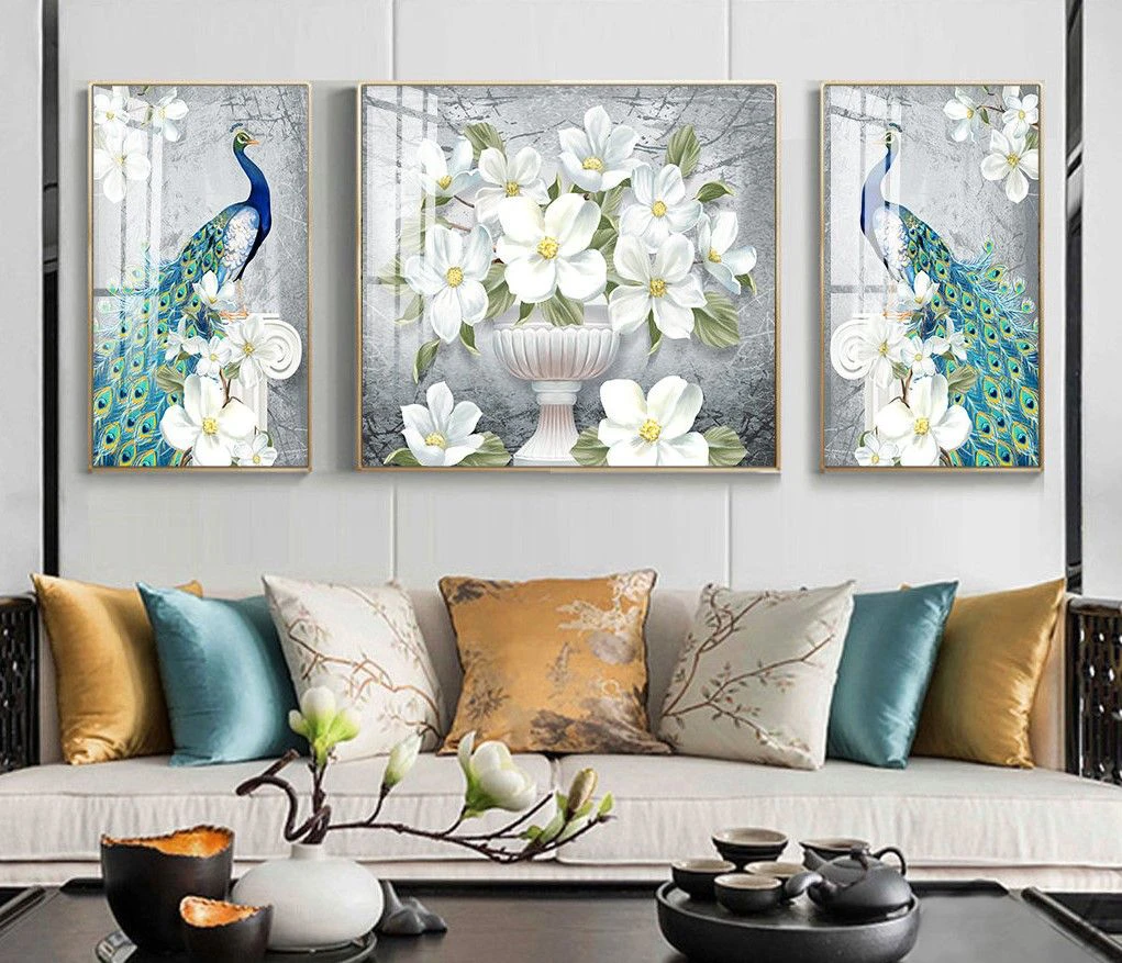 tranh tráng gương ở Sài Gòn mẫu cây cỏ mùa xuân