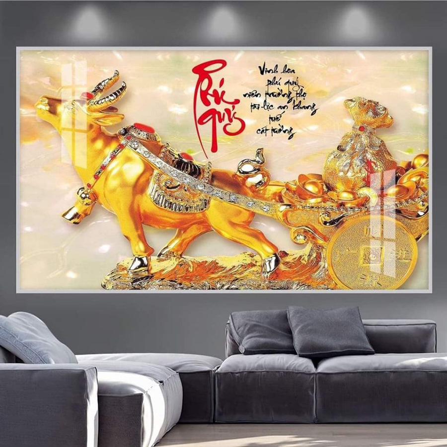 tranh tráng gương phú quý ở Quảng Trị Tranh tráng gương trâu vàng phú quý