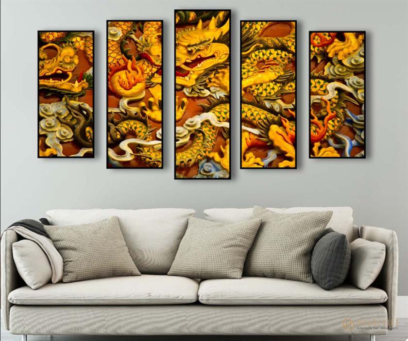 tranh tráng gương rồng vàng ở Nam Định Ohadecor