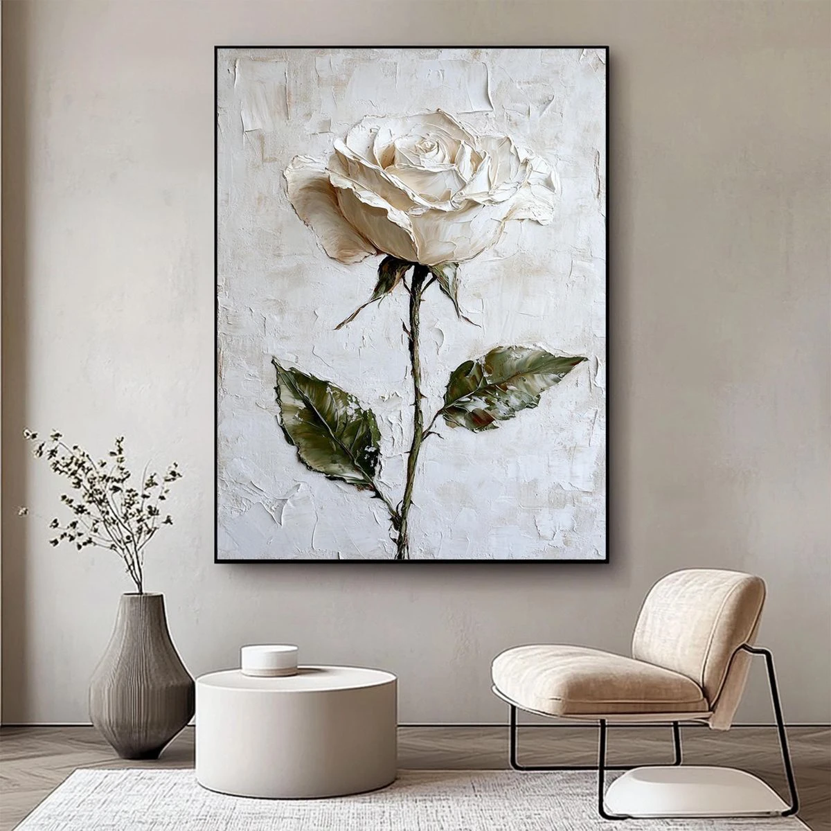 Tranh canvas hoa hồng trắng tại quận Hải Châu