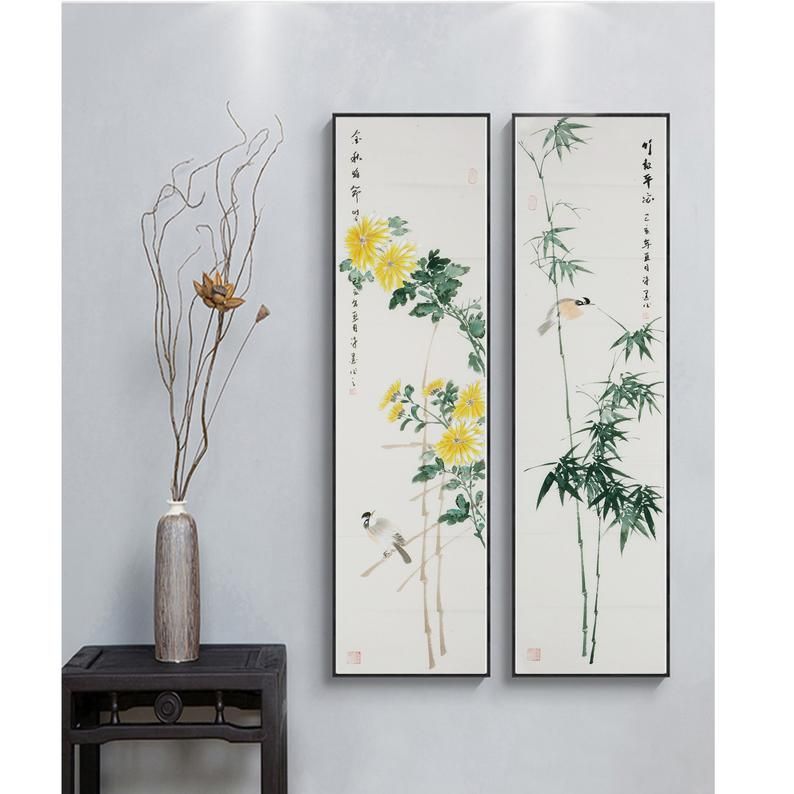 Mẫu tranh canvas tràn viền hoa lá tại Đà Nẵng HOT nhất 2026 5 Tranh canvas hoa cúc và lá tại Hòa Khánh