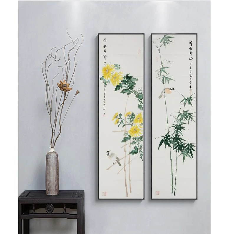 Tranh canvas hoa cúc và lá tại Hòa Khánh
