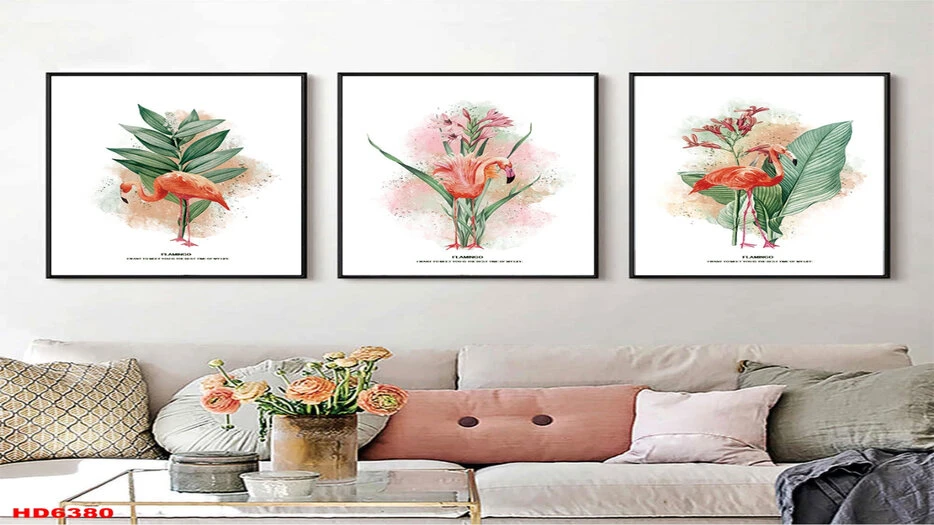 Tranh canvas tràn viền hoa lá tại quận Cẩm Lệ