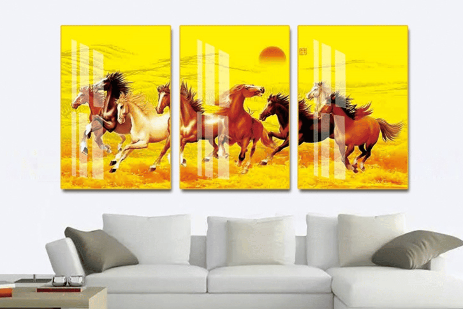 Tranh canvas trang trí phòng ngủ mã đáo thành công