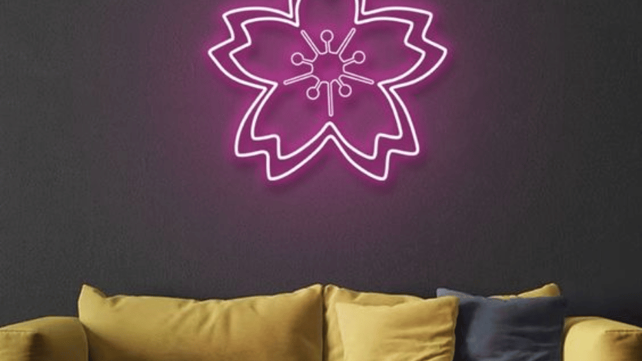Tranh đèn led neon tại Đà Nẵng mới nhất hiện nay 2024 4 tranh đèn led neon hình bông hoa tại quận thanh khê