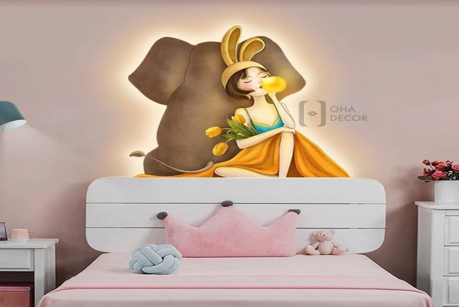 MẪU TRANH TRÁNG GƯƠNG ĐÈN LED PHÒNG NGỦ BÉ GÁI ĐÀ NẴNG 2 Tranh tráng gương 3D led trang trí phòng ngủ cho bé gái tại quận Hải Châu