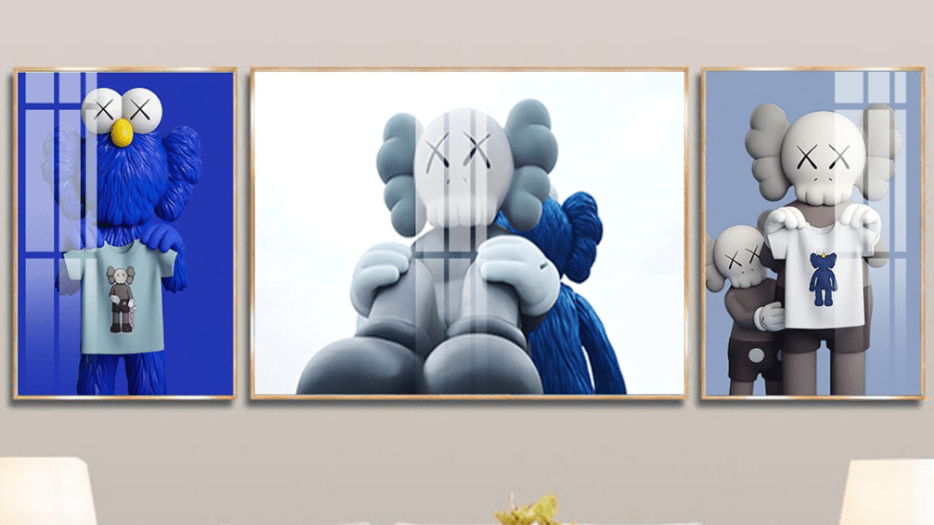 Bộ 3 Tranh Treo Tường Gấu Kaws Bearbrick Toy Tráng Gương 3 Bộ 3 Tranh Treo Tường Gấu Kaws Bearbrick Toy Tráng Gương