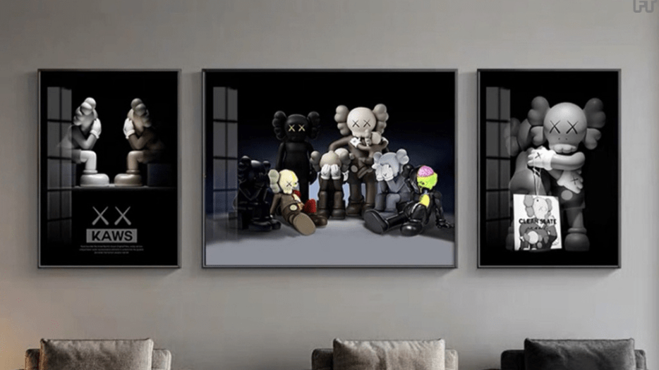 Bộ 3 Tranh Treo Tường Gấu Kaws Bearbrick Toy Tráng Gương 2 Bộ 3 Tranh Treo Tường Gấu Kaws Bearbrick Toy Tráng Gương