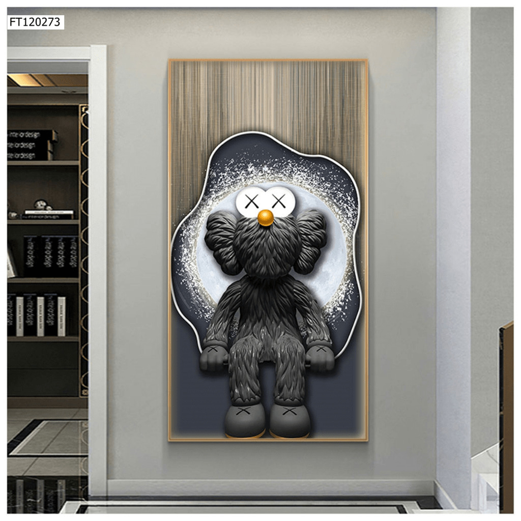 Tranh 3D Led Cắt Gấu Kaws Bearbrick Toy Tráng Gương Dọc (3) Tranh 3D Led Cắt Gấu Kaws Bearbrick Toy Tráng Gương Dọc