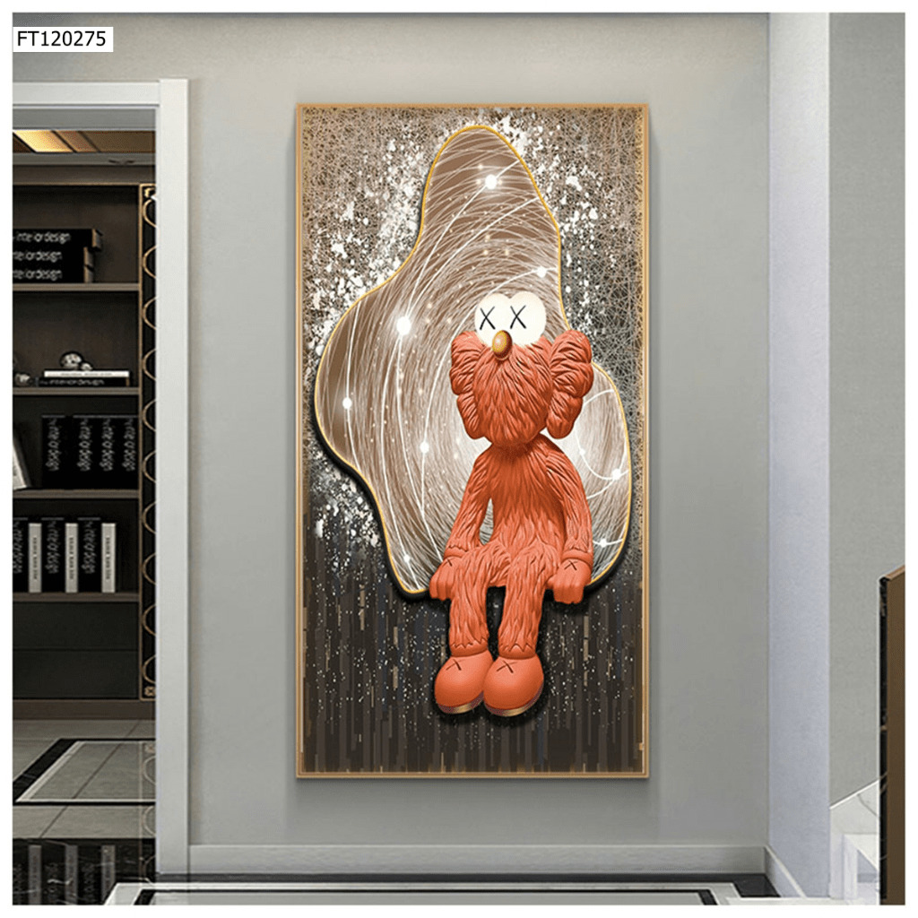 Tranh 3D Led Cắt Gấu Kaws Bearbrick Toy Tráng Gương Dọc (5) Tranh 3D Led Cắt Gấu Kaws Bearbrick Toy Tráng Gương Dọc