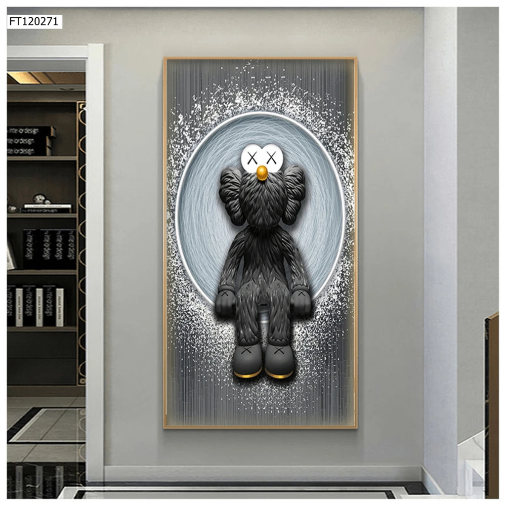 Tranh 3D Led Cắt Gấu Kaws Bearbrick Toy Tráng Gương Dọc Trang Trí Quán Cafe OHA Decor 3 Tranh 3D Led Cắt Gấu Kaws Bearbrick Toy Tráng Gương Dọc