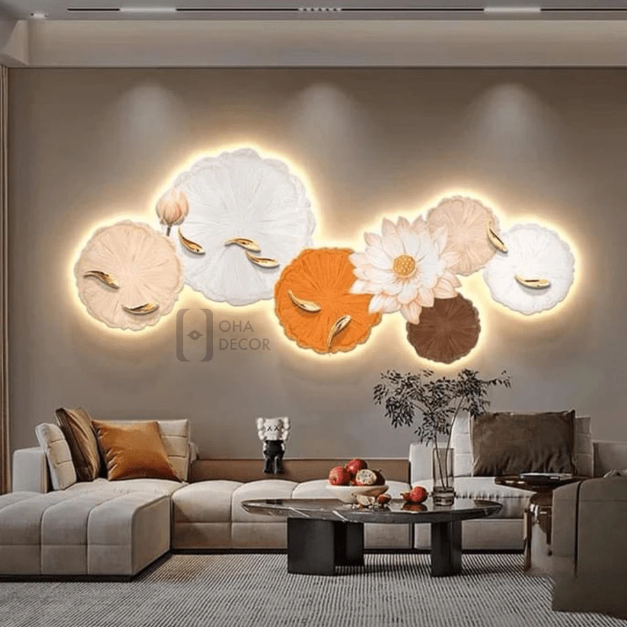 Tranh Cắt 3D LED Phong Thuỷ Hoa Sen Cửu Ngư Cá Chép (2) Tranh Cắt 3D LED Phong Thuỷ Hoa Sen Cửu Ngư Cá Chép