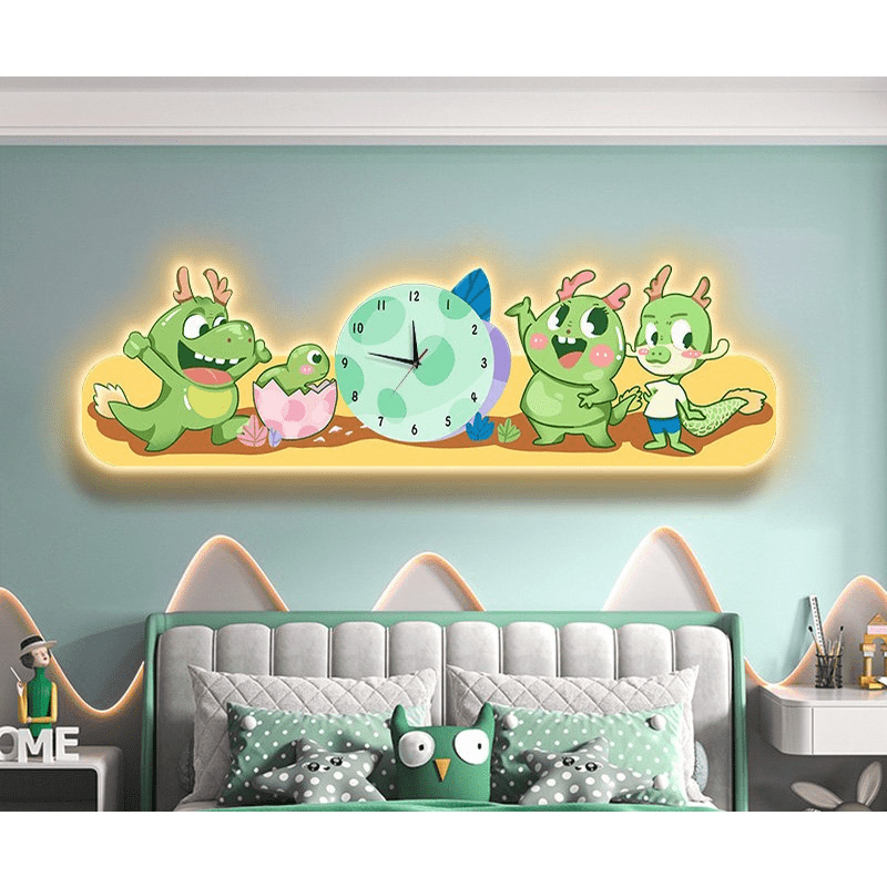 Tranh Đèn LED Cắt 3D Đồng Hồ Động Vật Hoạt Hình Cute (2) Tranh Đèn LED Cắt 3D Đồng Hồ Động Vật Hoạt Hình Cute