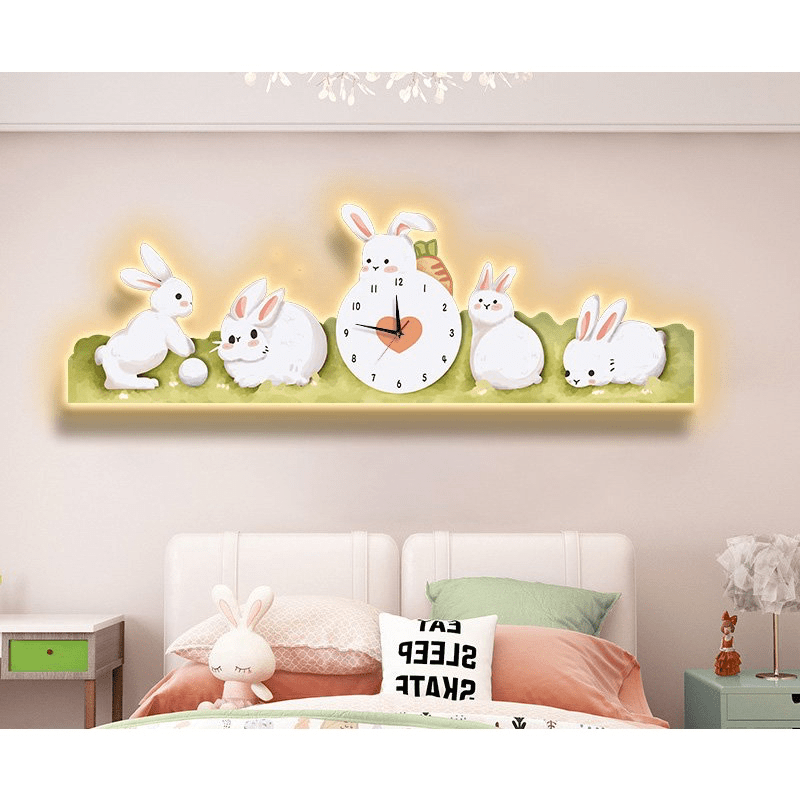 Tranh Đèn LED Cắt 3D Đồng Hồ Động Vật Hoạt Hình Cute (5) Tranh Đèn LED Cắt 3D Đồng Hồ Động Vật Hoạt Hình Cute