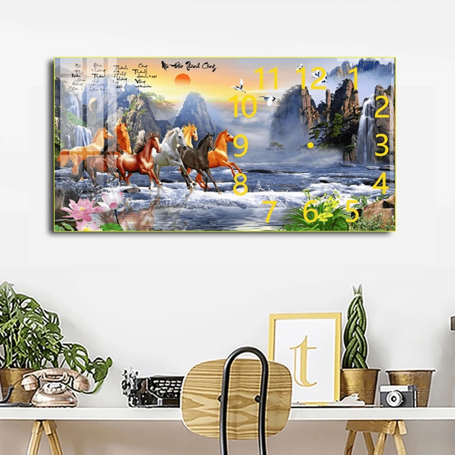 Tranh Đồng Hồ Mã Đáo Thành Công Phong Thuỷ (7) Tranh Đồng Hồ Mã Đáo Thành Công Phong Thuỷ