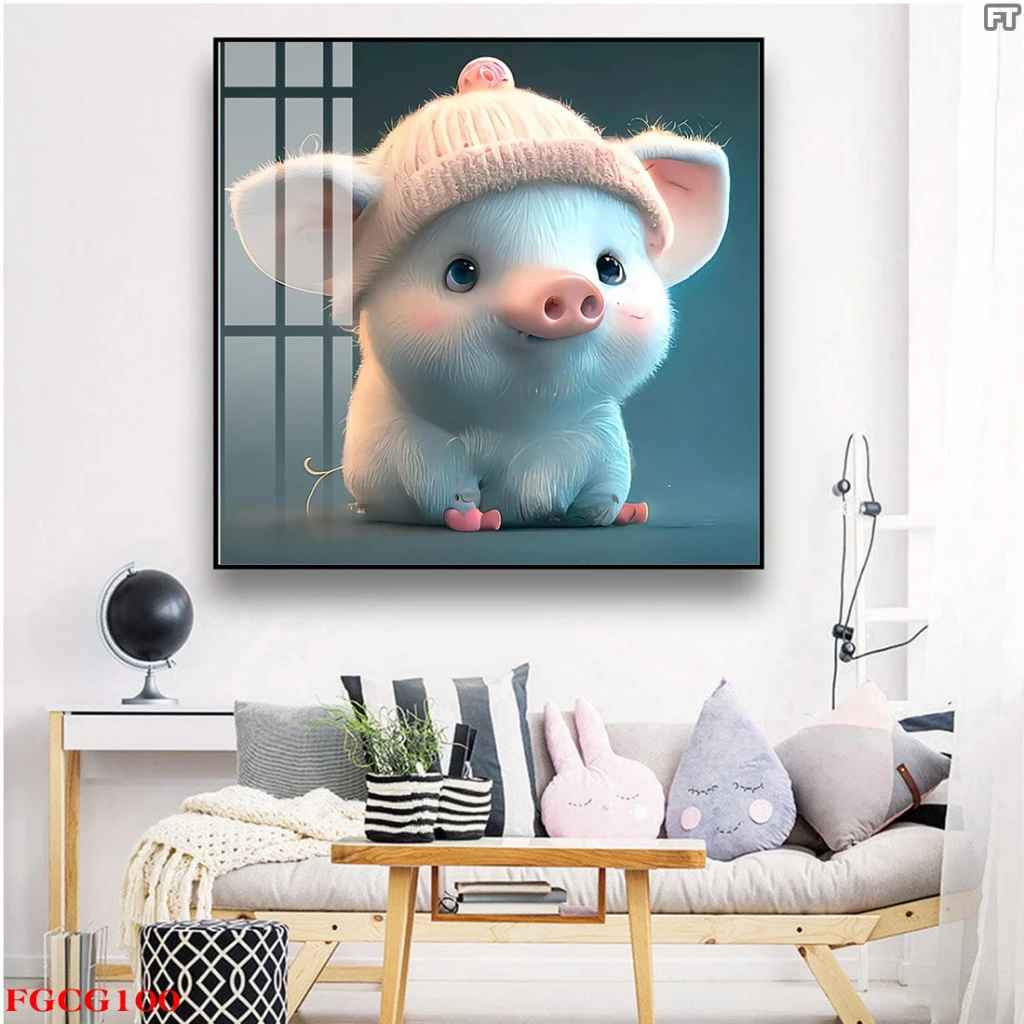 Tranh Treo Tường Tráng Gương Cao Cấp 12 Con Giáp Phong Cách Trung Hoa