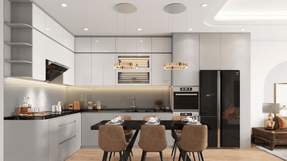 Bố trí bếp chữ L hợp phong thủy tại Sơn Trà Đà Nẵng