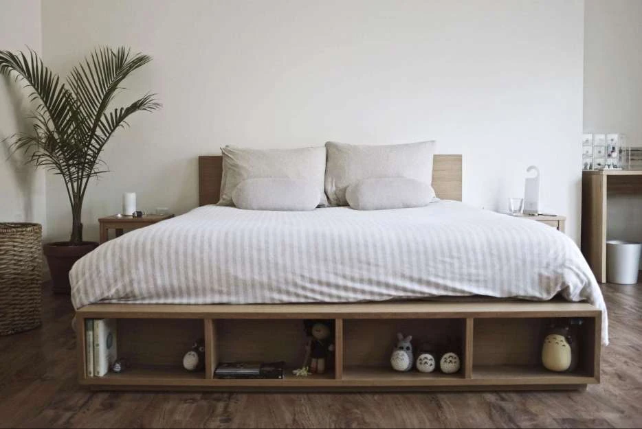 Mẫu giường pallet gỗ tại quận Sơn Trà, Đà Nẵng 5 giường pallet có hộc kéo tiện nghi.