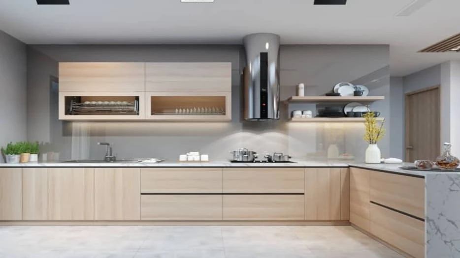 Mẫu tủ bếp melamine tại quận Sơn Trà Đà Nẵng Theo Phong Cách Thiết Kế