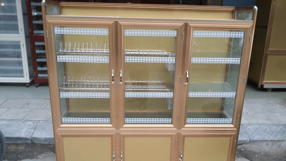 Mẫu tủ nhôm kính đựng chén bát tại quận Sơn Trà Đà Nẵng
