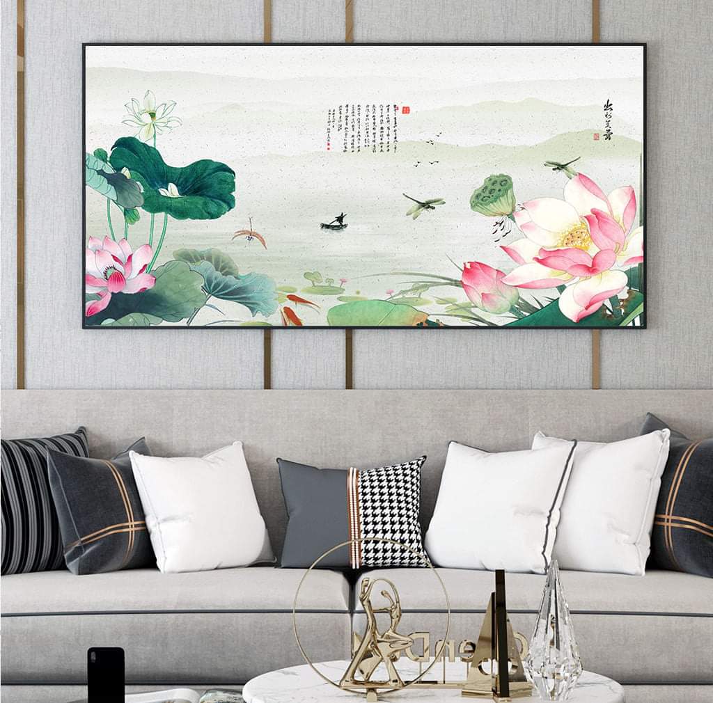 Tranh canvas hoa sen Đồng Tháp