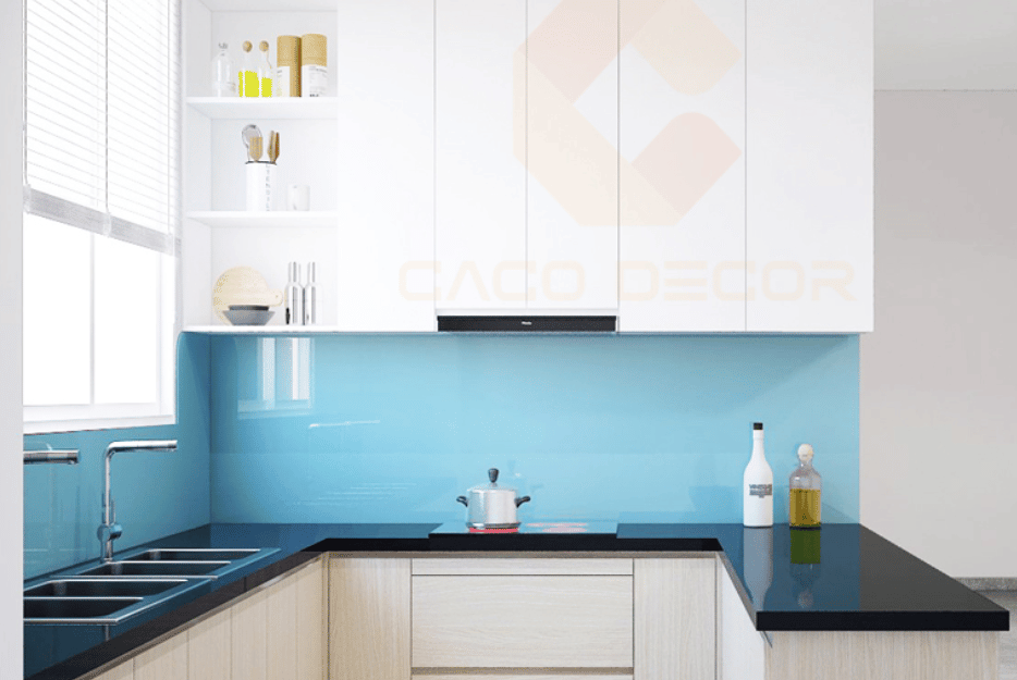 Tủ bếp gỗ mdf lõi xanh tại quận Sơn Trà, Đà Nẵng