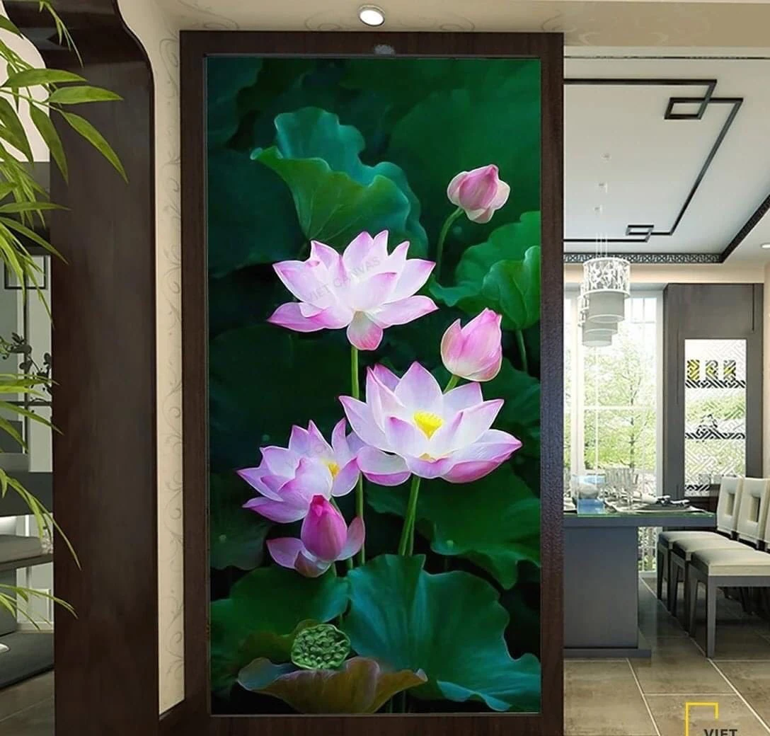 Hoa sen - Tranh đèn Led phòng ngủ Cần Thơ