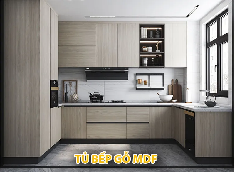 Thi công gỗ MDF tại Hội An cho nhà bếp hiện đại